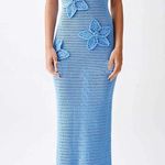 Blue crochet maxi dress Size XL Photo 6