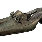 Stuart Weitzman Women's Sz 9.5 Mule Slide Green Bronze Pump Heels Spain* Photo 0