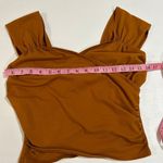 Anthropologie Maeve by  Rust Ruched Square Neck Top Size Small Photo 6