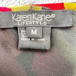 Karen Kane Karen‎ Kane 100% Silk Maxi Dress Sleeveless V Neck Multi Geometric Print Medium Photo 2