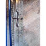 Sterling Silver Cross Pendant Modern Rounded Sculptural Necklace‎ Charm 925 "C" Photo 8