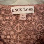 Knox Rose Long Sleeve Lace Back Boho Blouse Women's Medium Antique Rose V Neck Photo 3