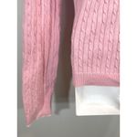 Ralph Lauren Lauren Pink Cable Knit V Neck Cotton Sweater Woman's MED CabinCore Photo 2