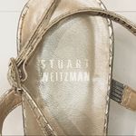 Stuart Weitzman  6 Midtanga Bali Snake Kitten Heel Sandal Champagne Gold Metallic Photo 4