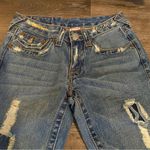 True Religion 90’s Vintage Low Rise Ripped Flare Denim Jeans Size 26 Photo 3