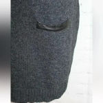 Milly Vintage Dark Grey Black Virgin Wool Sweater Knit Dress Zipper Back Size S Photo 2