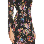 Amanda Uprichard Amanda Uprichard Womens Collier Dress Small Long Sleeve Dark Floral Midi Multi Photo 0