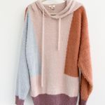 Kori Boutique Colorblock Fuzzy Oversized Hoodie Sweater Photo 0