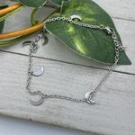 Crescent Moon Stainless Steel Anklet Silver Photo 2