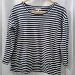 Madewell  Women's Navy and White Striped Cotton Top Size Small Photo 0