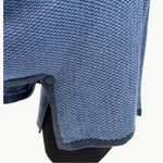 Vintage 80s Handmade Baby Alpaca Knit Cape Poncho Funnel Neck | Sz Medium | Blue Photo 12