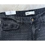 ZARA NWT  The Slim With Rhinestones Straight Leg Jeans Photo 6
