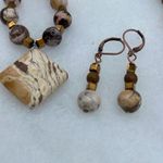 Artisan  made tourmaline necklace and earrings set . Photo 1