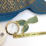 Mermaid Pouch & Matching Mermaid Keychain NEW Gift Set C.R. Gibson Blue Photo 1