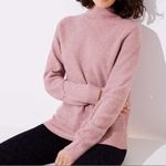 Loft Light Pink Soft Long Sleeve Mock Neck Stretch Cut-Out Pullover Sweater Photo 1
