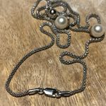 Sterling Silver Pearl Lariat 925  Italy Necklace Photo 8