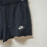 Nike Sportswear athletic shorts Jersey Women’s Small Black Raw Hem white swoosh Photo 1