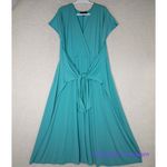 Eloquii NEW teal wrap front midi dress, women's plus size 18 Photo 4