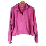 Aerie Pink Cropped Sweatshirt Pullover Hoodie Full Zip Women Sz M Photo 0