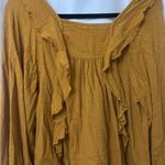 Free People  Golden Ruffle Blouse Photo 5