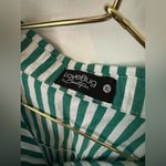Love Bug Boutique Green and White Striped Shirt Top Size XL Photo 1