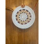 Woven Rattan Crossbody Bag Boho Wicker Round Purse Summer Beach‎ Basket Bag White Photo 7