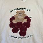 Vintage Apple Sweatshirt Womens XL Grandma Grandkids Embroidered Teddy Bear Photo 2