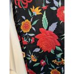 Natori Womens LG Satin Sleep Pants Black Floral Vibrant Wide Leg Tropical Flowy Photo 2