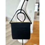 Vintage MM Morris Moskowitz Black Felt & Gold Top Handle Shoulder Bag Photo 2