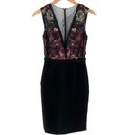 Theia Burgundy Midnight Dress Embroidered Lace AS Photo 2