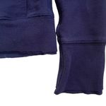 Norma Kamali Navy Blue Raw Hem Zip Hoodie Sweats Jacket Photo 4