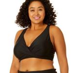 Time & Tru Nwt Women's swimsuit 1X Top Plunge Rich Black bottom’s XL floral Photo 2