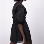 ZARA Mini DRESS W/ MATCHING LACE TRIM BALOON SLEEVES Black Size XS NEW Photo 5