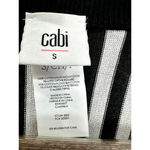 CAbi  Cardigan Women Small Black Striped‎ Open Front Long Oversized Cotton Preppy Photo 1
