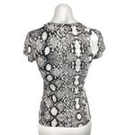EXPRESS Gray Snake skin Animal Print Crew Neck Short Sleeve T Shirt Tee Top Sz S Photo 1