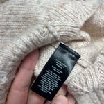 Frye V-Neck Sweater Neutral Tan Beige Oatmeal Ribbed Knit Slouchy Balloon Sleeve Photo 3