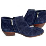 Sam Edelman  Paige Navy Blue Suede Fringe Ankle Boot Booties Size 9.5 - Like New Photo 1