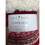 Gyal Bashy Red Fair Isle Slipper Socks Sherpa Lined Non Photo 2