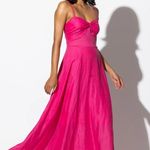 Lusana Meela Maxi Linen Dress in Magenta Purple Photo 1