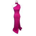 Lulus Keep It Interesting Hot Pink Asymmetrical Halter Maxi Dress Size XS NWT Photo 1