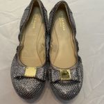 Cole Haan Womens Tali Bow Leather Ballet Flat Silver Glitter Mirror 8.5B Photo 7