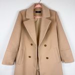 O.p.t. Lennox Double Breasted Coat in Camel Tan Brushed Peacoat Long Size Small Photo 4