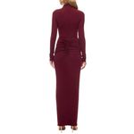 Ronny Kobo Scorpio Long Sleeve Mesh Dress in Burgundy, Size L Red Size L Photo 1