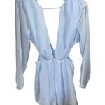 Blush New Boutique V-Neck/Back Cutout Side Blue Short Romper Size S Photo 0