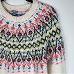 Aerie  Oversized Fair Isle Nordic Print Tunic Sweater Sz XS Boho Cream Knit Photo 9