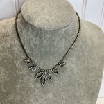 90s Y2K Rhinestone Formal Necklace Silver Clear Rhinestones 15.5" Photo 0