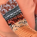 Free People NWT  Desert Orange Waffle Thermal Sweater Knit Long Sleeve Top Large Photo 1