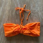 Orange two piece bikini set bandeau bikini top and cut out waist bikini bottom S NEW Photo 3