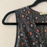 Ulla Johnson  Navy Blue Sleeveless Metallic Patterned Tiered Midi Dress Women's 2 Photo 3