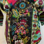 Boston Proper 100% Silk Floral Tunic Top Beaded Embellishment Bohemian Blouse L Photo 3